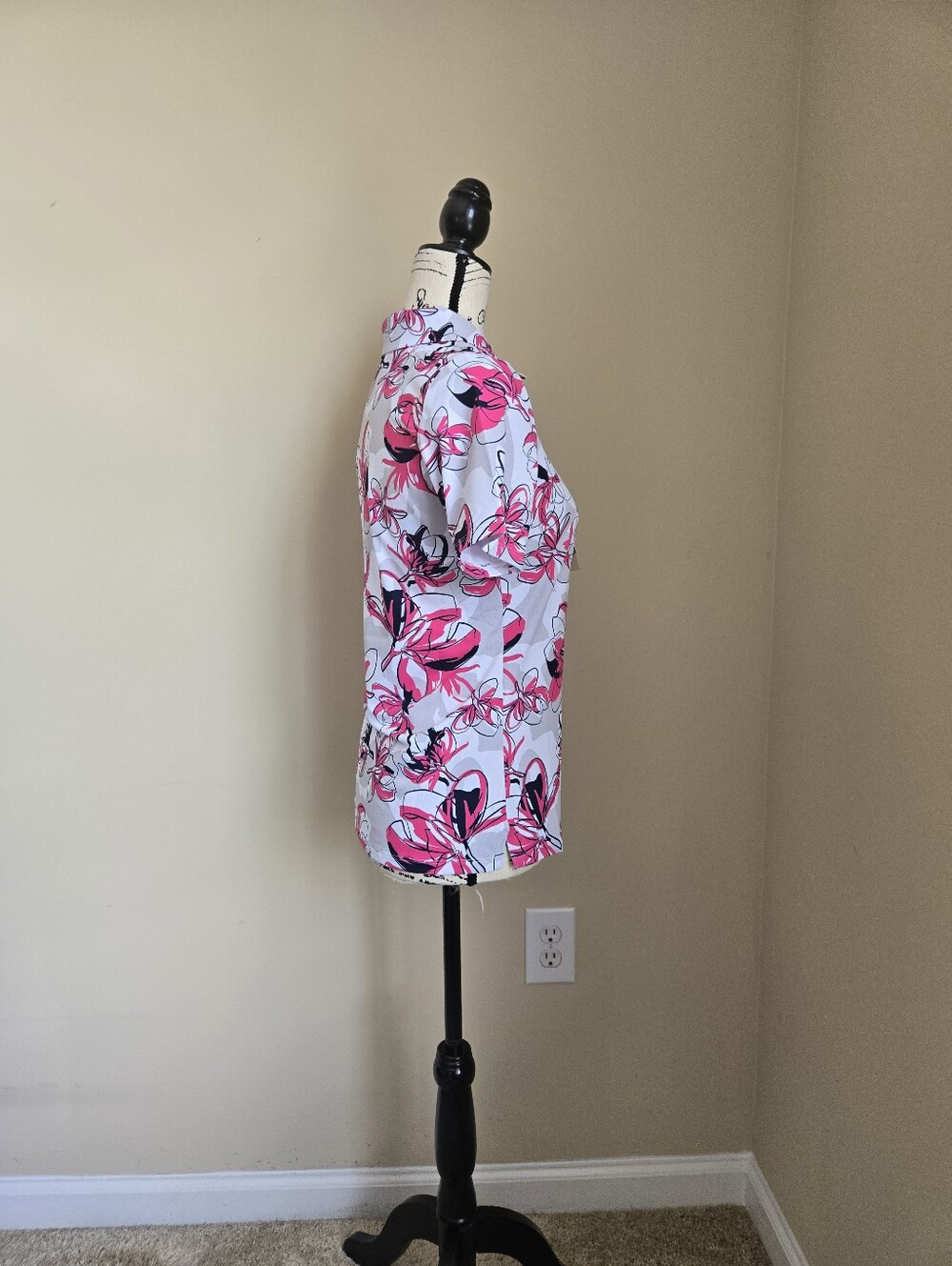 Kjus Enya Printed Polo Shirt Womens S Pink Active Golf - Picture 4 of 9